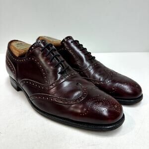 VERY GOOD VTG Alan McAfee Wingtip Oxford Bal Burgundy Made England 8.5 / US 9.5